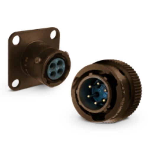 EATON 851 VG95328 bayonet circular connector pair with mating plug and receptacle