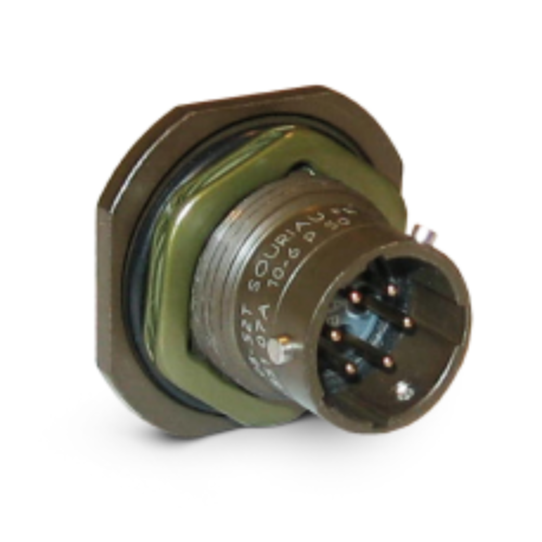 Rear view of EATON 851 VG95328 connector with PC tail contacts